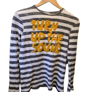 𝅺zara Boys Collection long sleeve crew neck t-shirt Stripes Size 11/12